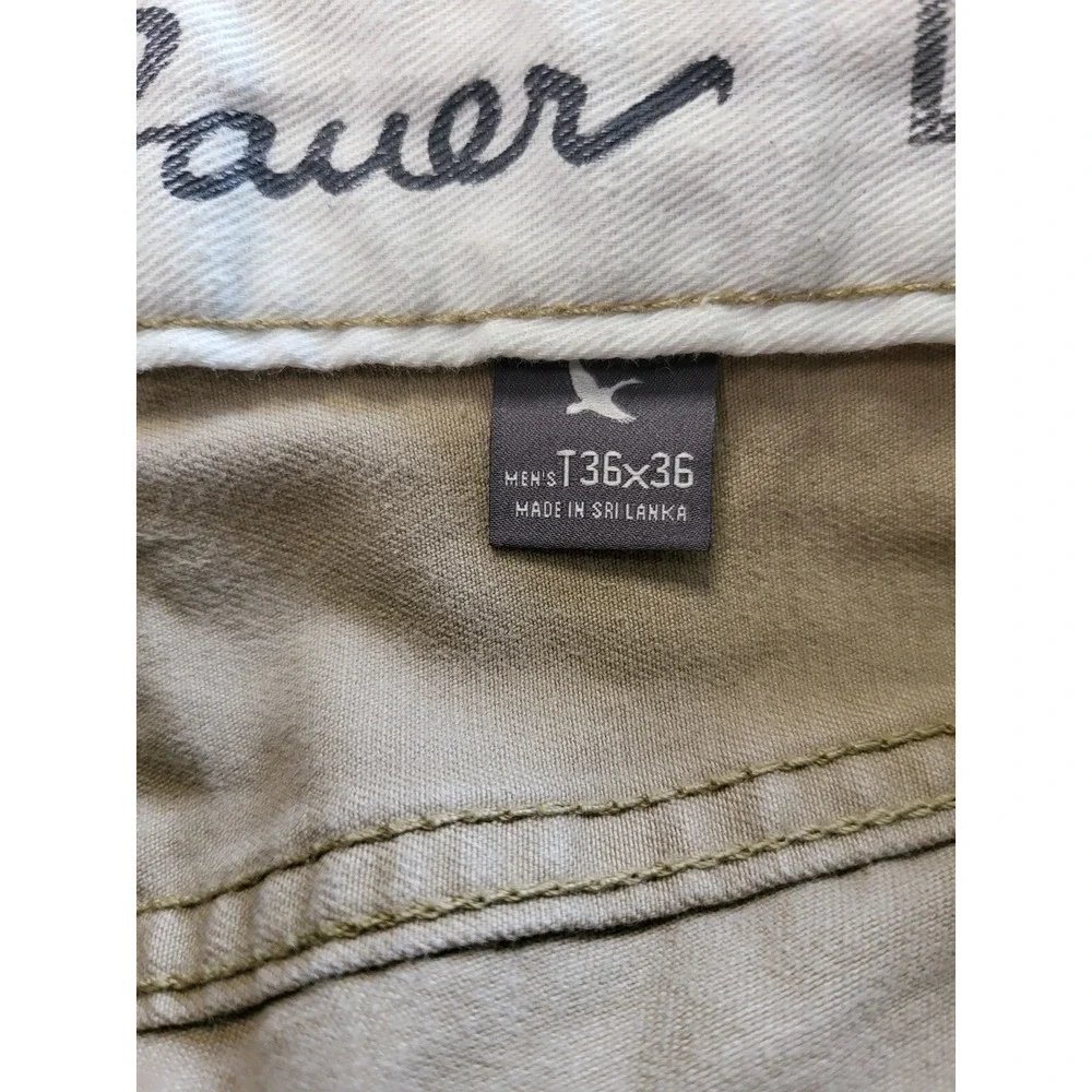 Eddie Bauer Mens 36x36 Straight Fit 5 Pocket Khaki Tan Cotton T36x36